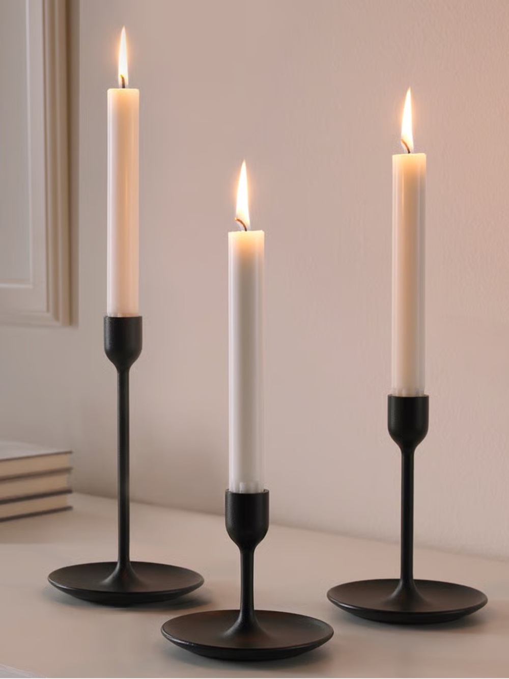 IKEA FULLTALIG Black Candle Stick Holder Set of 6